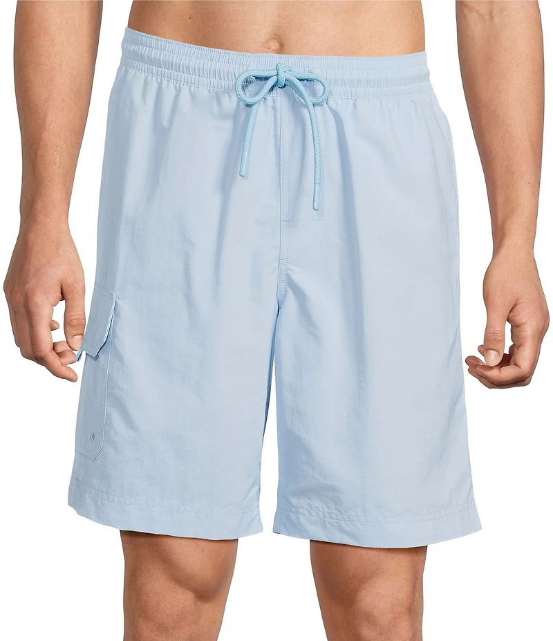 Roundtree & Yorke Boardwalk Cargo 9#double; Solid Swim Trunks