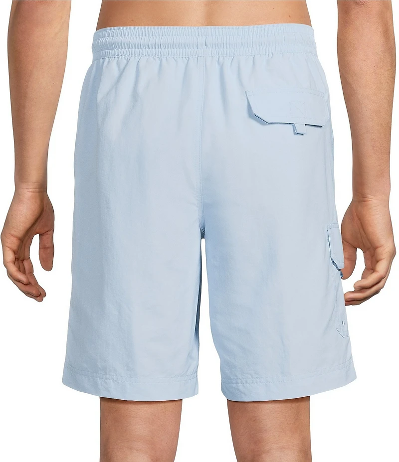 Roundtree & Yorke Boardwalk Cargo 9#double; Solid Swim Trunks