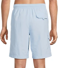 Roundtree & Yorke Boardwalk Cargo 9#double; Solid Swim Trunks