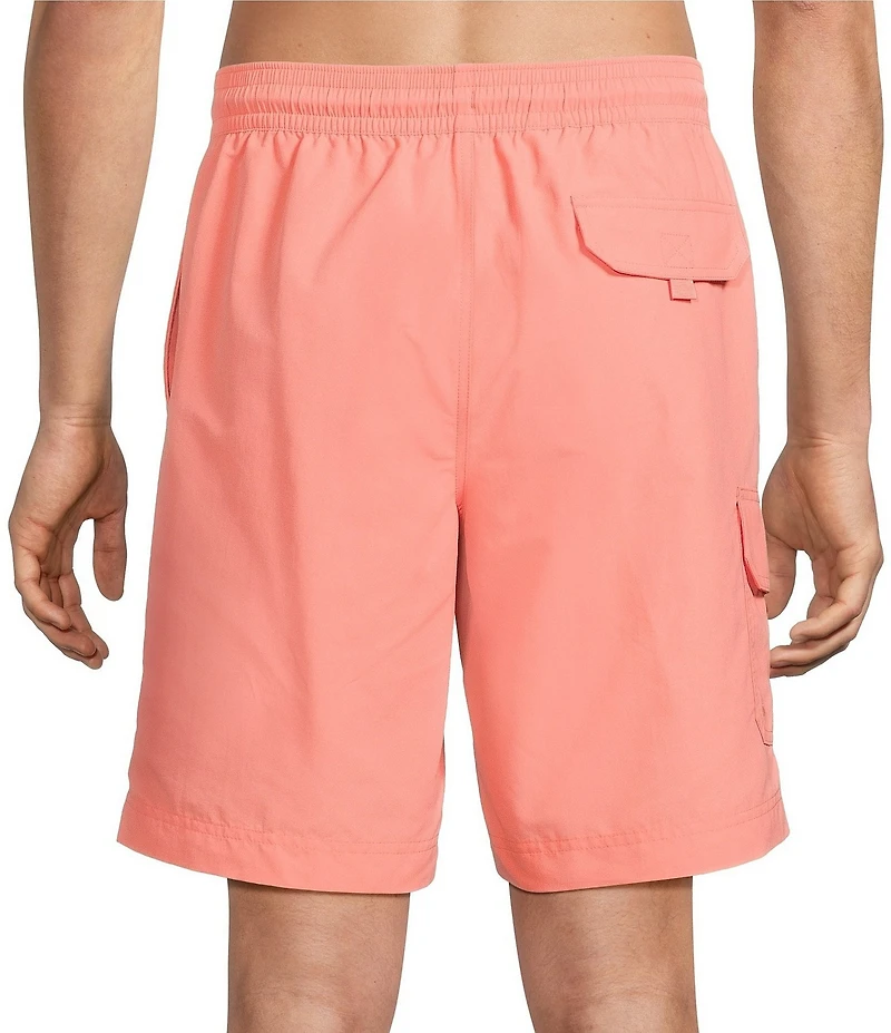 Roundtree & Yorke Boardwalk Cargo 9#double; Solid Swim Trunks