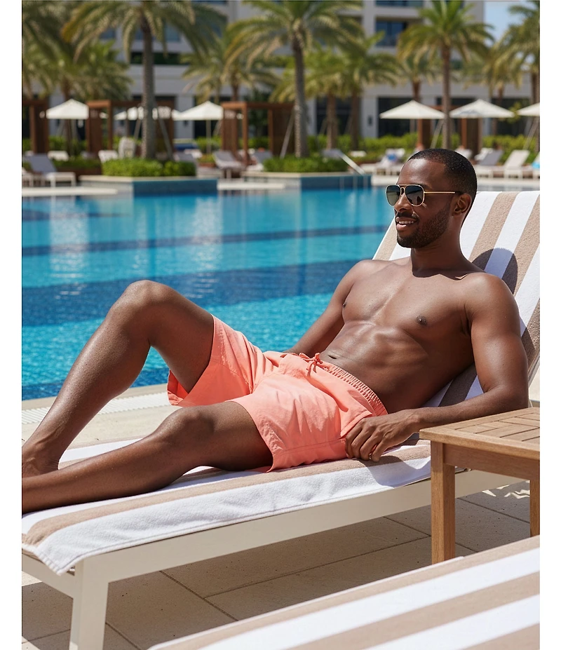 Roundtree & Yorke Boardwalk Cargo 9#double; Solid Swim Trunks