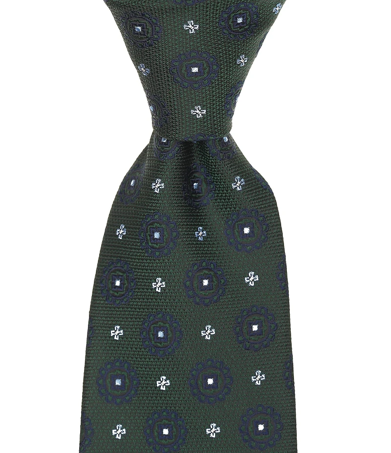Roundtree & Yorke Bruce Medallion Traditional Silk Blend Tie