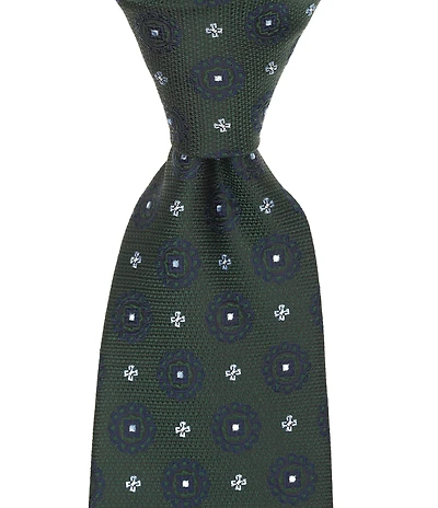 Roundtree & Yorke Bruce Medallion Traditional Silk Blend Tie