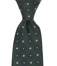 Roundtree & Yorke Bruce Medallion Traditional Silk Blend Tie