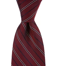 Roundtree & Yorke Bugsy Stripe 3 3/8#double; Woven Silk Tie