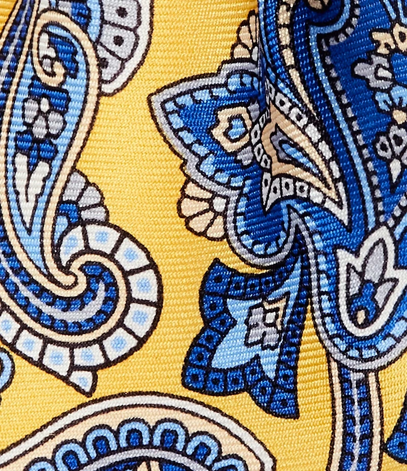 Roundtree & Yorke Cab Paisley-Printed 3 1/8#double; Silk Tie