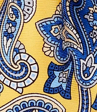 Roundtree & Yorke Cab Paisley-Printed 3 1/8#double; Silk Tie