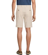Roundtree & Yorke Casual Linen Flat Front 9#double; Solid Shorts