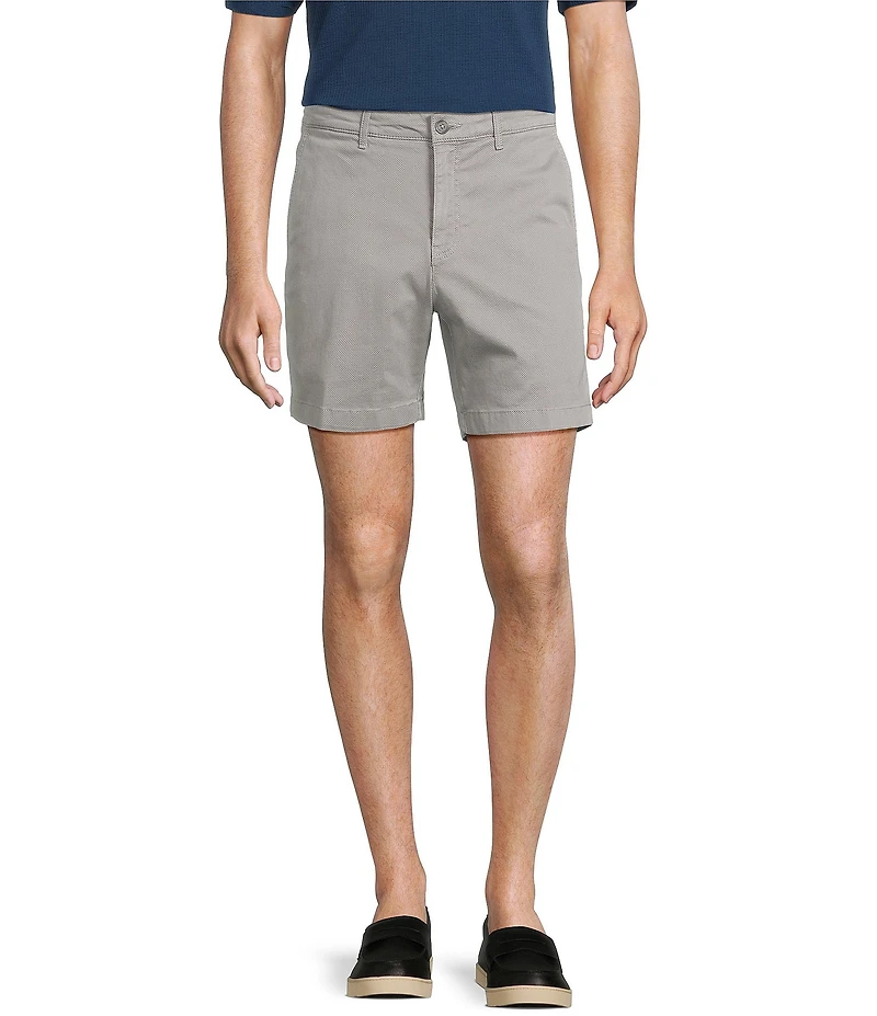 Roundtree & Yorke Casual Straight Fit Flat Front Tech Pocket Printed 7#double; Inseam Shorts
