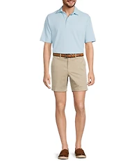 Roundtree & Yorke Casual Straight Fit Flat Front Tech Pocket Printed 7#double; Inseam Shorts