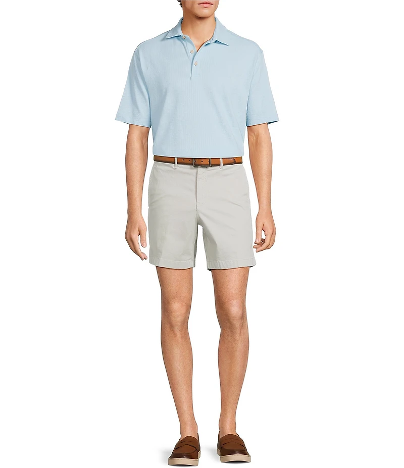 Roundtree & Yorke Casual Straight Fit Flat Front Tech Pocket Printed 7#double; Inseam Shorts