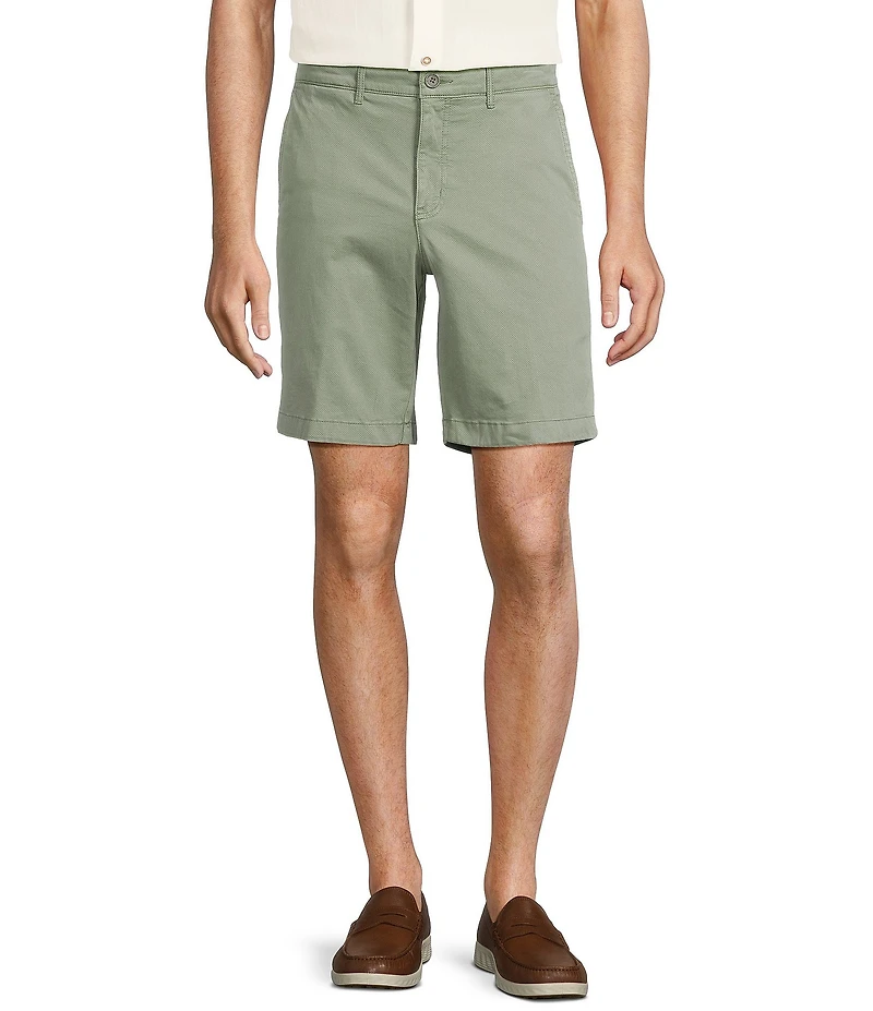 Roundtree & Yorke Casual Straight Fit Flat Front Printed 9#double; Inseam Shorts