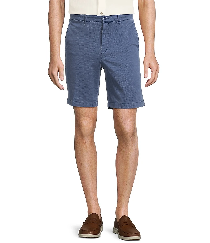 Roundtree & Yorke Casual Straight Fit Flat Front Printed 9#double; Inseam Shorts