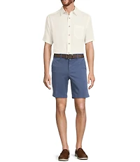 Roundtree & Yorke Casual Straight Fit Flat Front Printed 9#double; Inseam Shorts