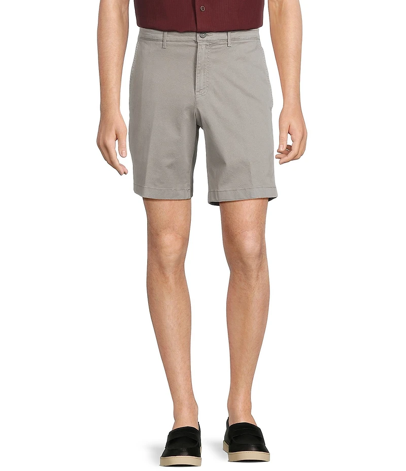 Roundtree & Yorke Casual Straight Fit Flat Front Printed 9#double; Inseam Shorts