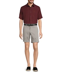 Roundtree & Yorke Casual Straight Fit Flat Front Printed 9#double; Inseam Shorts