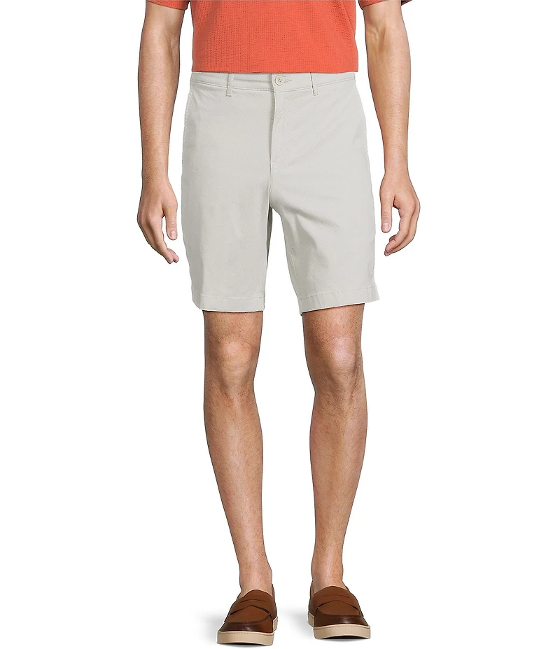 Roundtree & Yorke Casual Straight Fit Flat Front Printed 9#double; Inseam Shorts