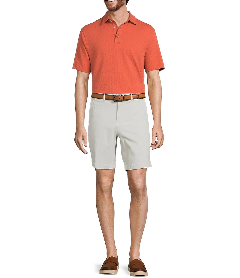 Roundtree & Yorke Casual Straight Fit Flat Front Printed 9#double; Inseam Shorts