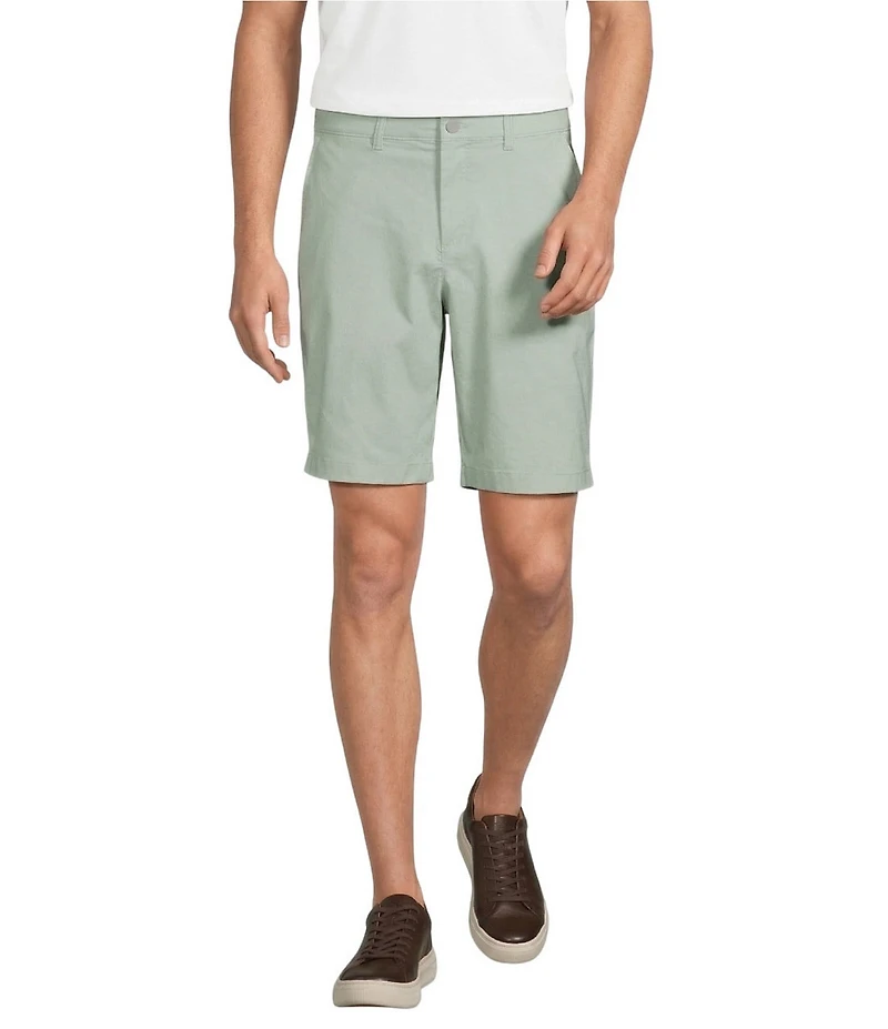 Roundtree & Yorke Classic Fit Flat Front All Seasons Coolmax 9#double; Inseam Shorts