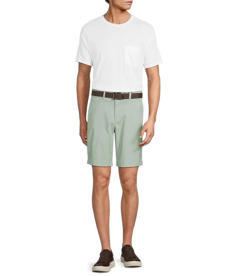 Roundtree & Yorke Classic Fit Flat Front All Seasons Coolmax 9#double; Inseam Shorts