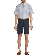 Roundtree & Yorke Classic Fit Flat Front All Seasons Coolmax 9#double; Inseam Shorts
