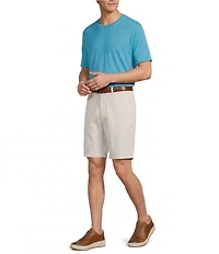 Roundtree & Yorke Classic Fit Flat Front All Seasons Coolmax 9#double; Inseam Shorts