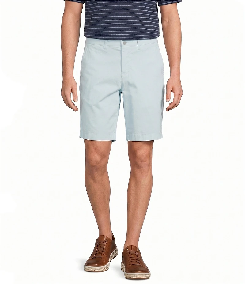 Roundtree & Yorke Classic Fit Flat Front All Seasons Coolmax 9#double; Inseam Shorts