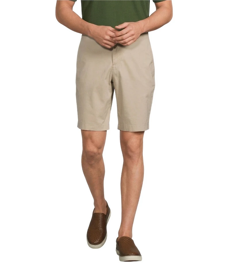 Roundtree & Yorke Classic Fit Flat Front All Seasons Coolmax 9#double; Inseam Shorts