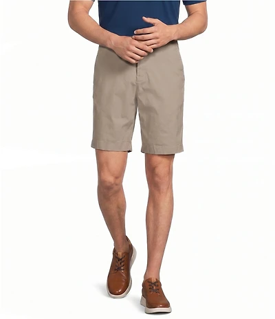 Roundtree & Yorke Classic Fit Flat Front All Seasons Coolmax 9#double; Inseam Shorts