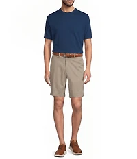 Roundtree & Yorke Classic Fit Flat Front All Seasons Coolmax 9#double; Inseam Shorts