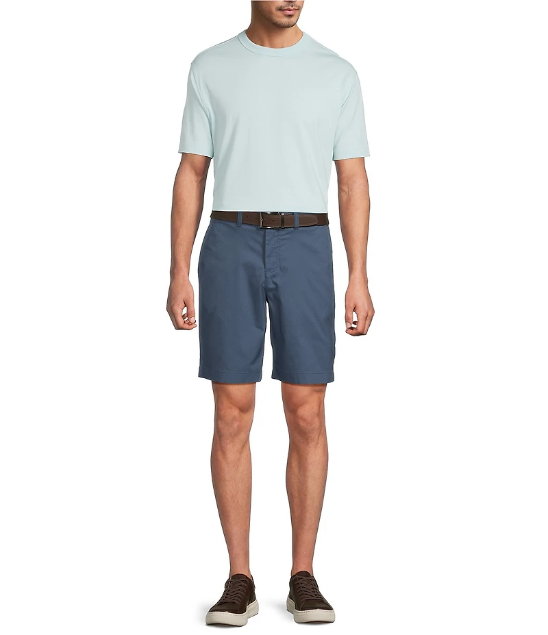 Roundtree & Yorke Classic Fit Flat Front All Seasons Coolmax 9#double; Inseam Shorts