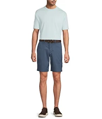 Roundtree & Yorke Classic Fit Flat Front All Seasons Coolmax 9#double; Inseam Shorts