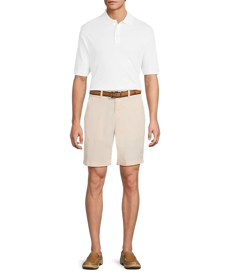 Roundtree & Yorke Classic Fit Flat Front All Seasons Coolmax 9#double; Inseam Shorts