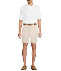 Roundtree & Yorke Classic Fit Flat Front All Seasons Coolmax 9#double; Inseam Shorts