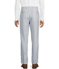 Roundtree & Yorke Classic Fit Flat Front Solid Linen Dress Pants
