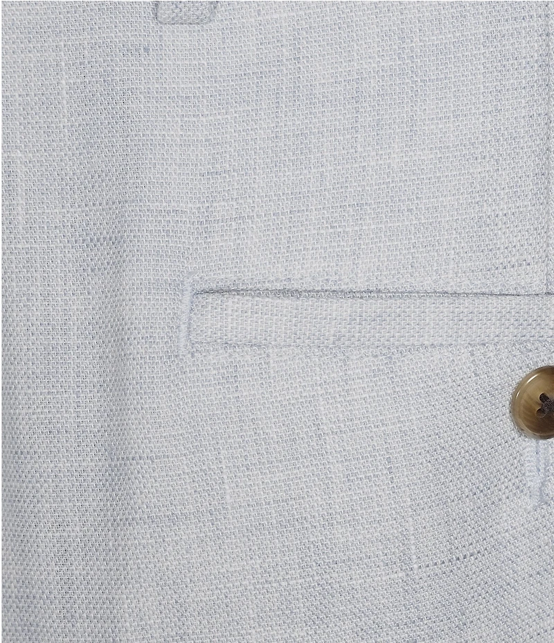 Roundtree & Yorke Classic Fit Flat Front Solid Linen Dress Pants