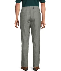 Roundtree & Yorke Classic Fit Flat Front Solid Linen Dress Pants