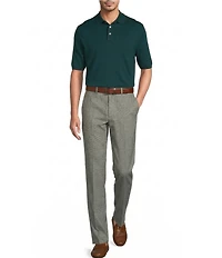 Roundtree & Yorke Classic Fit Flat Front Solid Linen Dress Pants