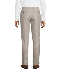 Roundtree & Yorke Classic Fit Flat Front Solid Linen Dress Pants