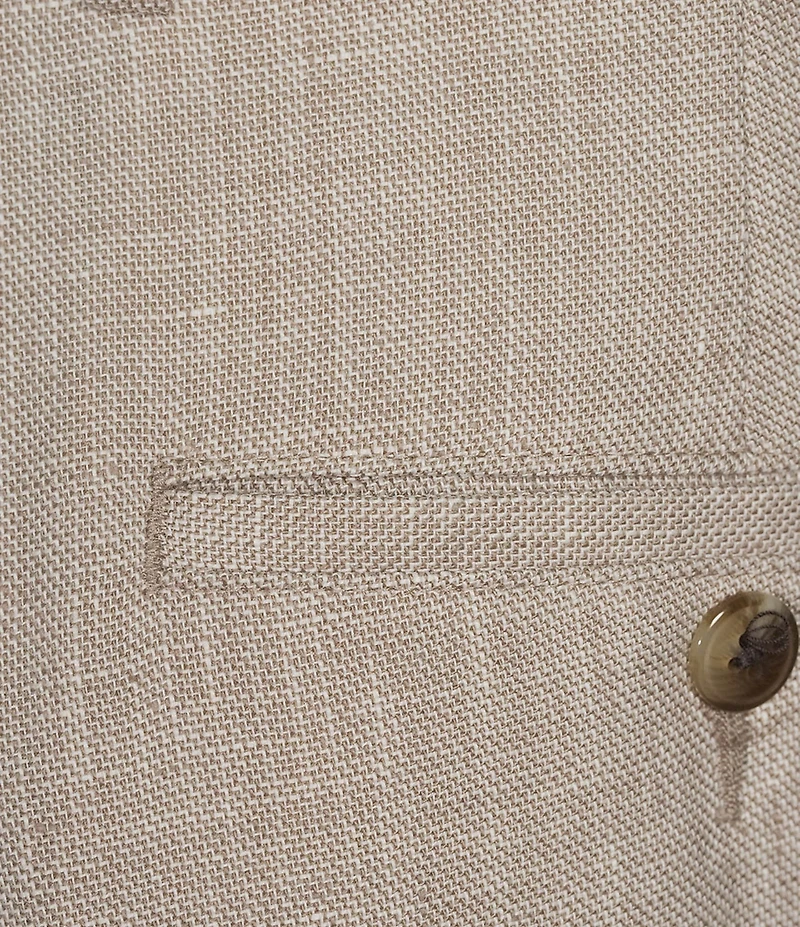Roundtree & Yorke Classic Fit Flat Front Solid Linen Dress Pants