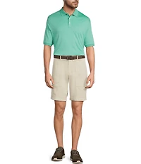 Roundtree & Yorke Classic Fit Flat Front Washed Textured 9#double; Chino Shorts