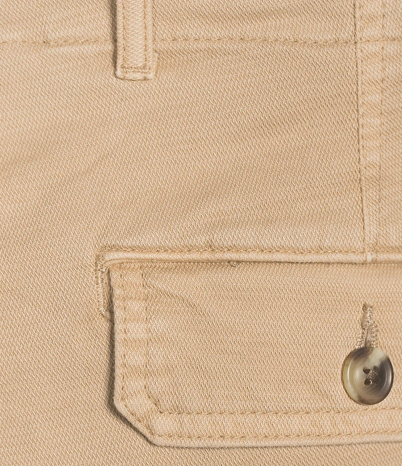 Roundtree & Yorke Classic Fit Flat Front Washed Textured 9#double; Chino Shorts