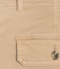 Roundtree & Yorke Classic Fit Flat Front Washed Textured 9#double; Chino Shorts