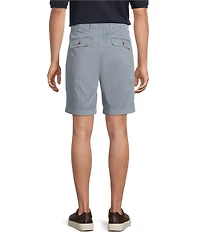 Roundtree & Yorke Classic Fit Flat Front Washed Textured 9#double; Chino Shorts
