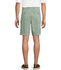 Roundtree & Yorke Classic Fit Flat Front Washed Textured 9#double; Chino Shorts