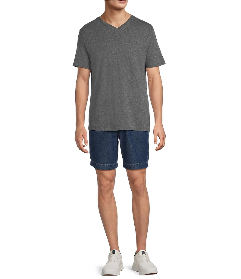Roundtree & Yorke Classic Fit Mid Rise 8#double; Denim Shorts