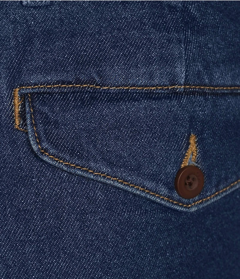 Roundtree & Yorke Classic Fit Mid Rise 8#double; Denim Shorts