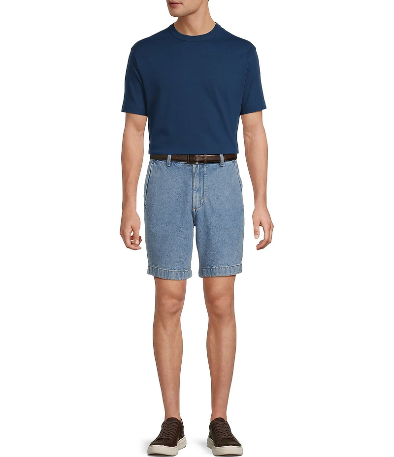 Roundtree & Yorke Classic Fit Mid Rise 8#double; Denim Shorts