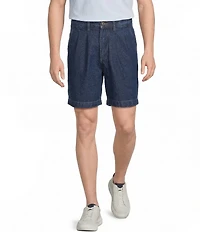 Roundtree & Yorke Classic Fit Pleated 8#double; Denim Shorts