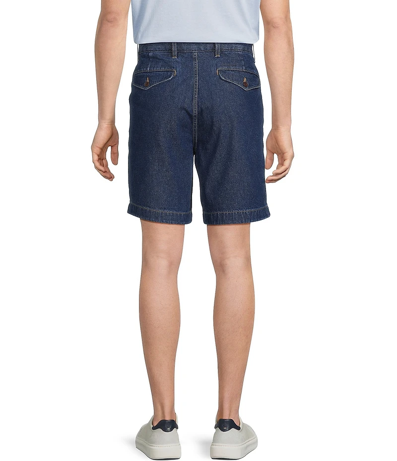 Roundtree & Yorke Classic Fit Pleated 8#double; Denim Shorts